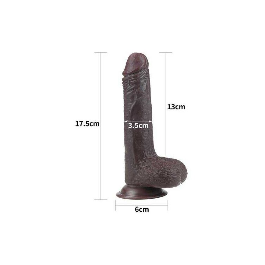 LOVETOY 7'' Sliding-Skin Dildo Coffee – 2