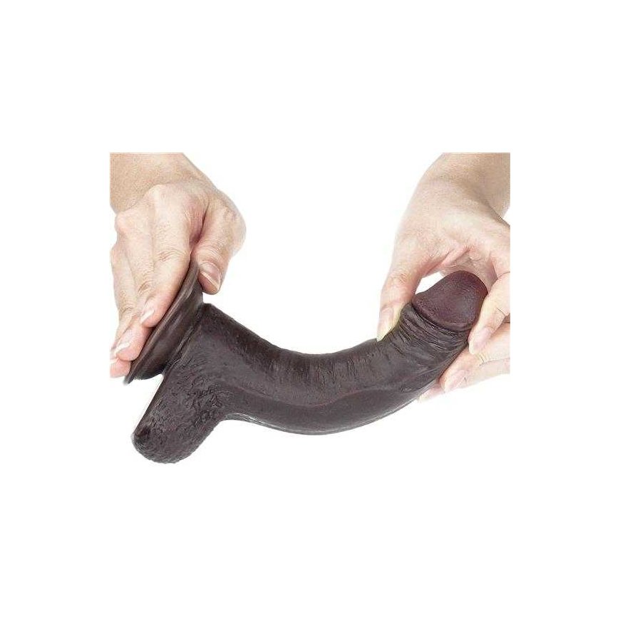 LOVETOY 7'' Sliding-Skin Dildo Coffee – 3