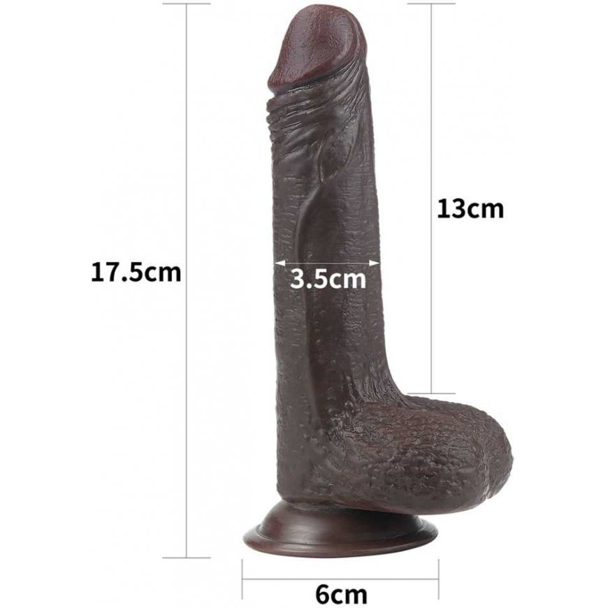 LOVETOY 7'' Sliding-Skin Dildo Coffee – 5