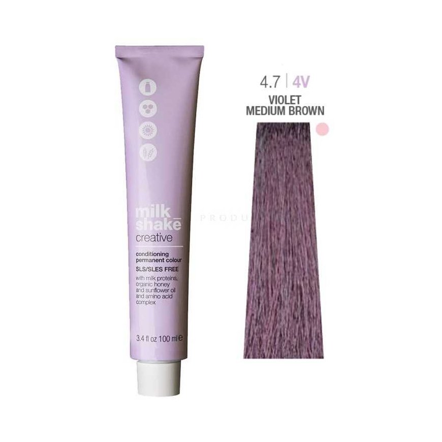 Milk Shake Milk_Shake Creative Permanent Color 4.7 Violet Medium Brown, 100 ml – 2