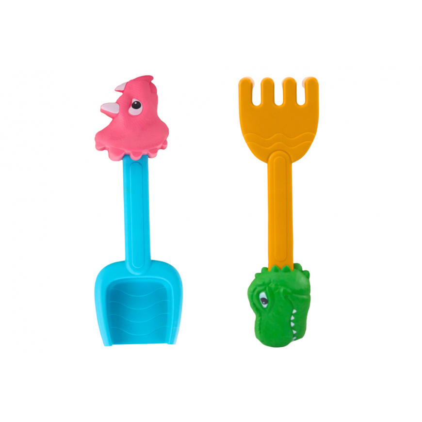 Lean Toys Set of Toczka Sand Toys, Six Molds, Watering Can, Dinosaurs – 3
