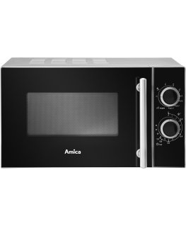 Amica AMGF20M1GS mikrobangų krosnelė Stalviršis Mikrobangų krosnelė su kepsninės funkcija 20 L 700 W Juoda, Sidabras