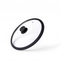 Fissman ARCADES 20 cm lid with marble rim, Black (glass)