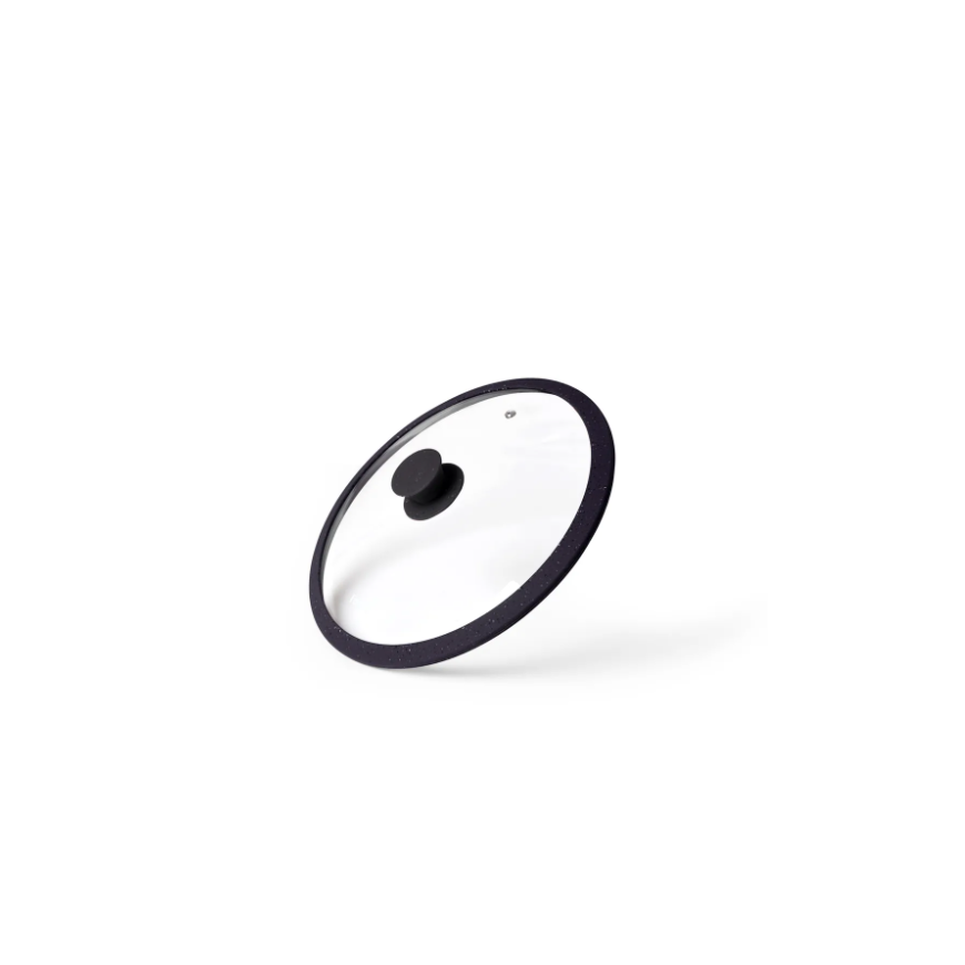 Fissman ARCADES 20 cm lid with marble rim, Black (glass) – 2