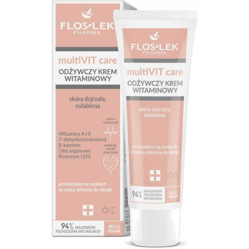 FLOSLEK PHARMA MultiVIT Care Odżywczy Krem witaminowy na dzień i noc - skóra dojrzała,osłabiona 50ml