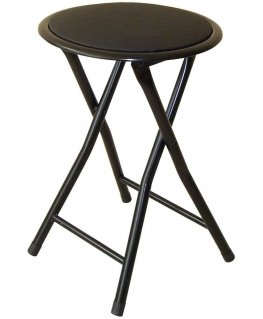 Metal folding stool 30 cm black PATIO