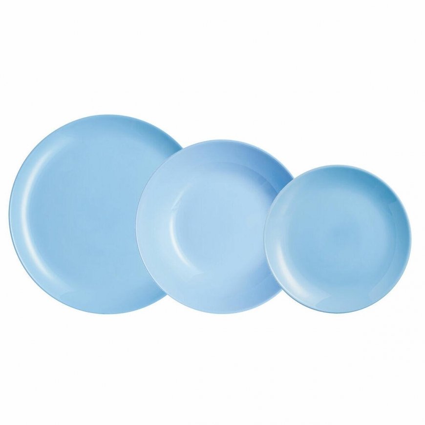 Dinner set for 6 Diwali Light Blue 18 pieces LUMINARC