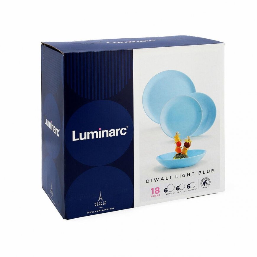 Vakarienės rinkinys 6 asmenims Diwali Light Mėlyna 18 dalių LUMINARC – 2