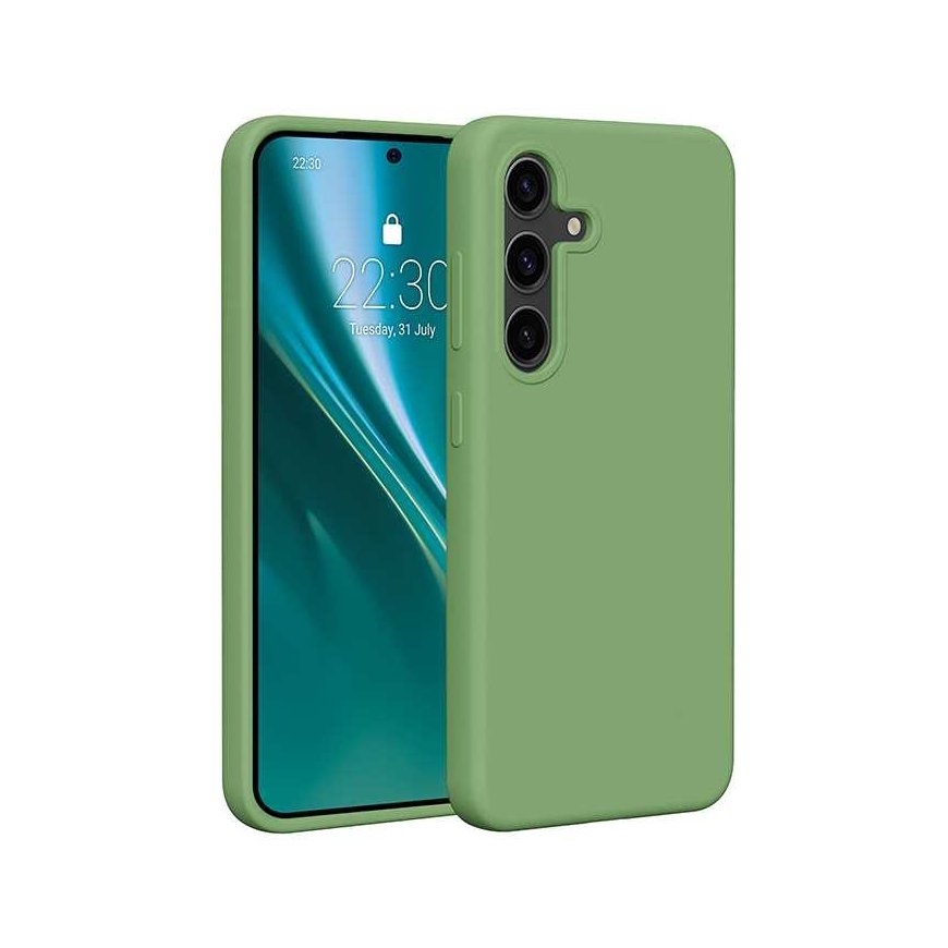 Dėklas Etteri Silicone case for Samsung Galaxy S24 light žalias