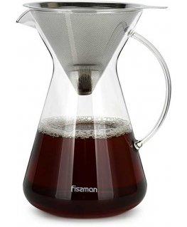 Fissman Glass coffee pot POUR OVER 900ml with steel filter