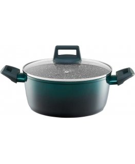 Aluminum pot with lid Ombre Green 24 cm 4.3 l AMBITION