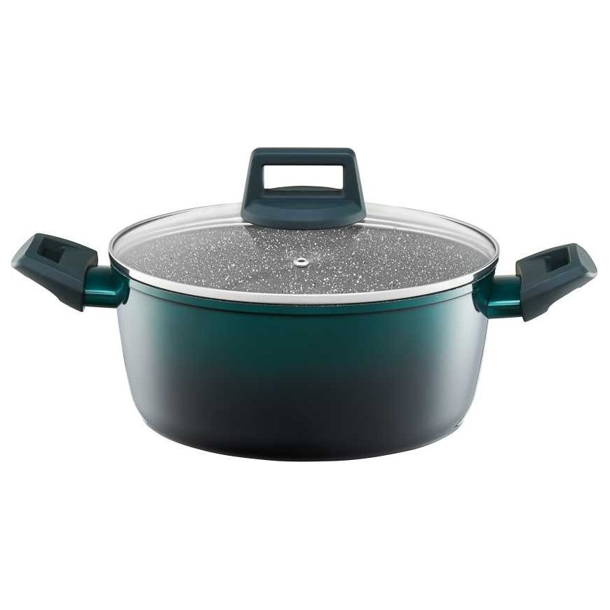 Puodas aluminiowy su dangteliu Ombre Žalias 24 cm 4,3 l AMBITION
