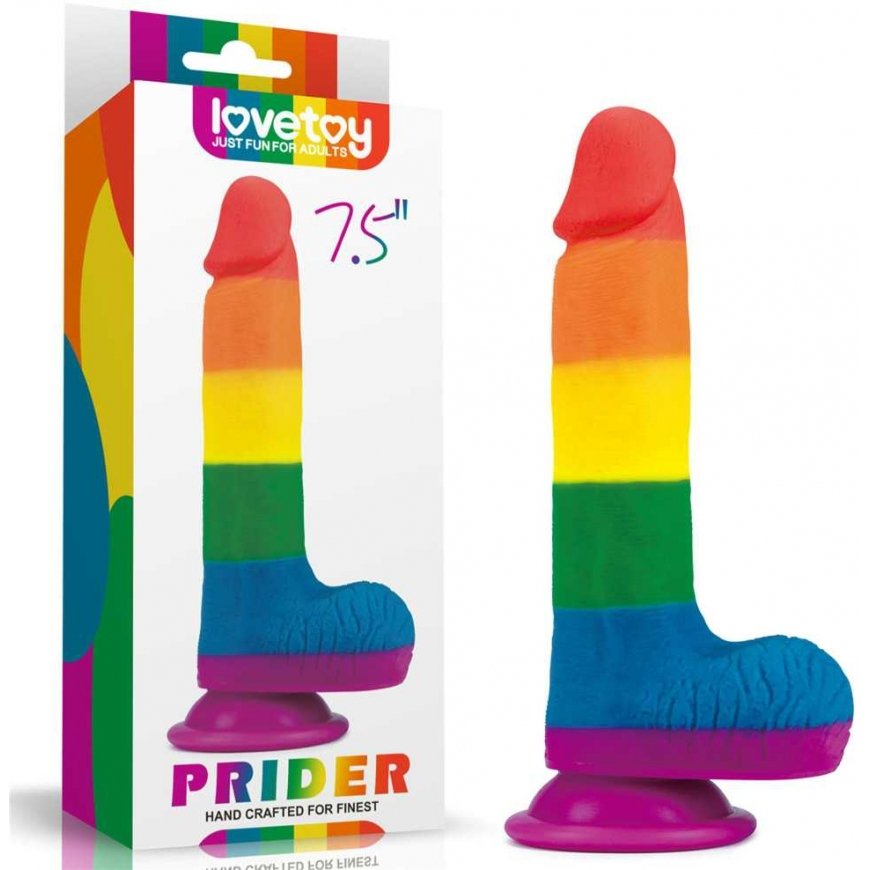 LOVETOY Prider Dildo 7.5' Colorful