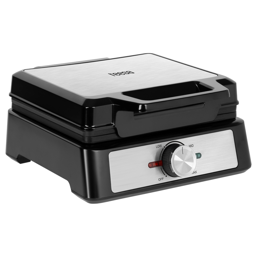 TEESA vaflinė, 2 vafliai, 1600W, inox, galios reguliavimas