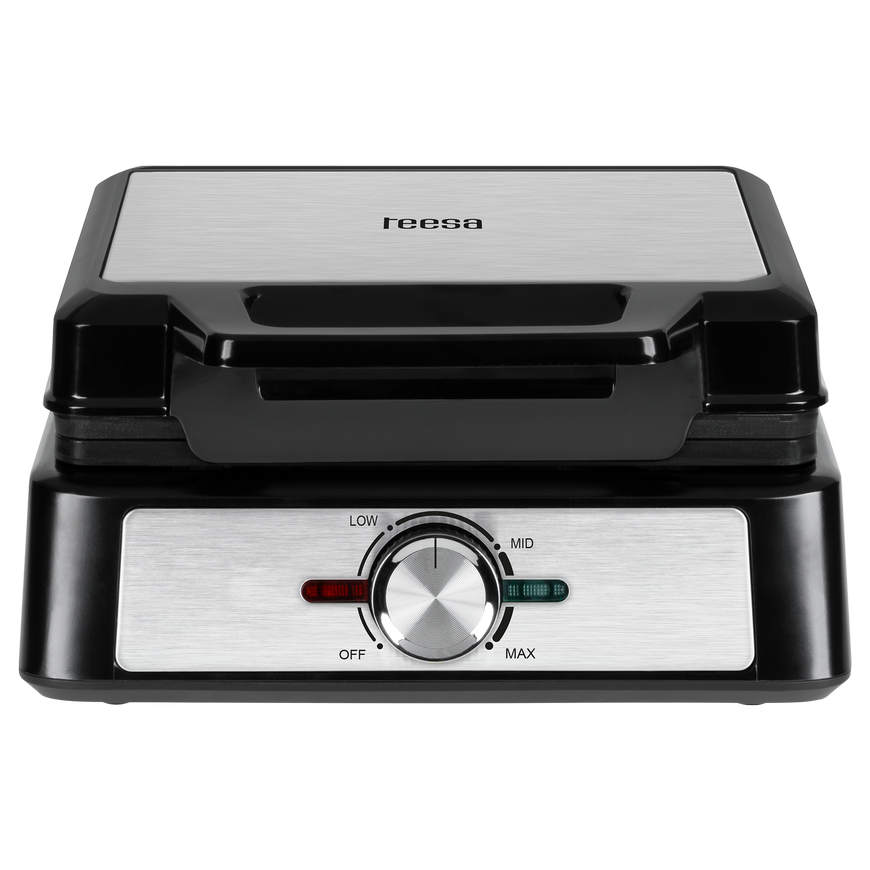 TEESA waffle maker, 2 waffles, 1600W, stainless steel, power regulation – 3