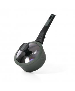 Fissman Frying pan BRILLIANT 16x7.5 cm /1.3 L with removable handle and glass lid [aluminum with non-stick coating]