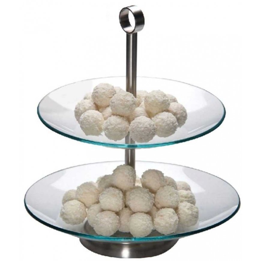 Leila two-tier glass tortina 25 cm AMBITION