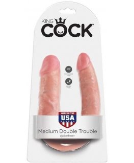 Pipedreams KING COCK U FORMOS VIDUTINIS DOUBLE TROUBLE FLESH