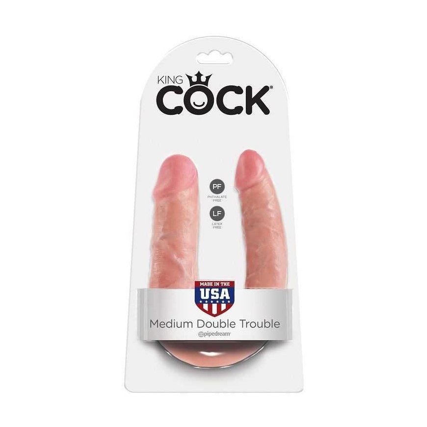 Pipedreams KING COCK U FORMOS VIDUTINIS DOUBLE TROUBLE FLESH