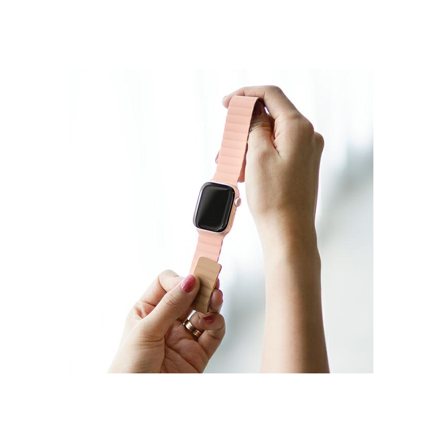 Araree dirželis Silicone Link Apple Watch 42/44/45/49mm rožinė-žalia/pink-khaki AR70-01907B – 4