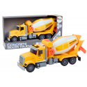 Lean Toys Geltona Concrete Mixer Truck With Friction Drive Light and Sound Effects