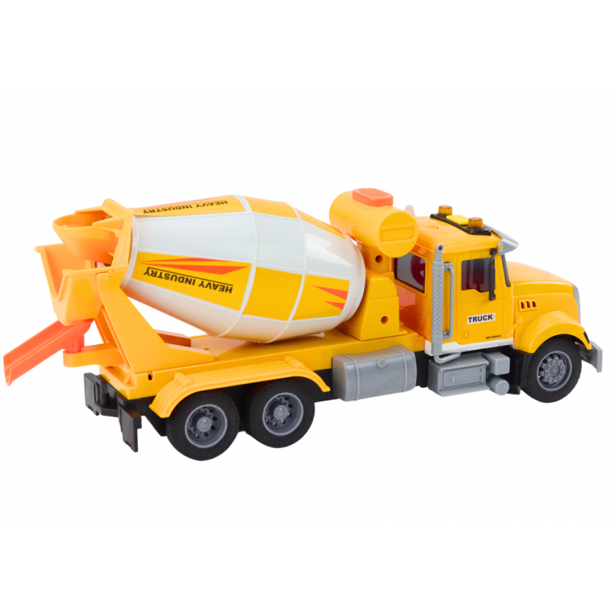 Lean Toys Geltona Concrete Mixer Truck With Friction Drive Light and Sound Effects – 3