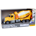 Lean Toys Geltona Concrete Mixer Truck With Friction Drive Light and Sound Effects