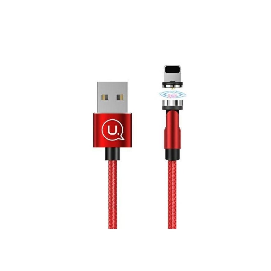 USAMS Kabel magnetyczny U59 lightning 2.1A Fast Charge 1m plecio