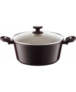 Pot with lid 28 cm Brown Stone AMBITION