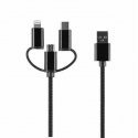 Setty 3in1 cable USB - Lightning + USB-C + microUSB 1,0 m 2A bla Setty 3in1 cable USB - Lightning + USB-C + microUSB 1,0 m 2A bla