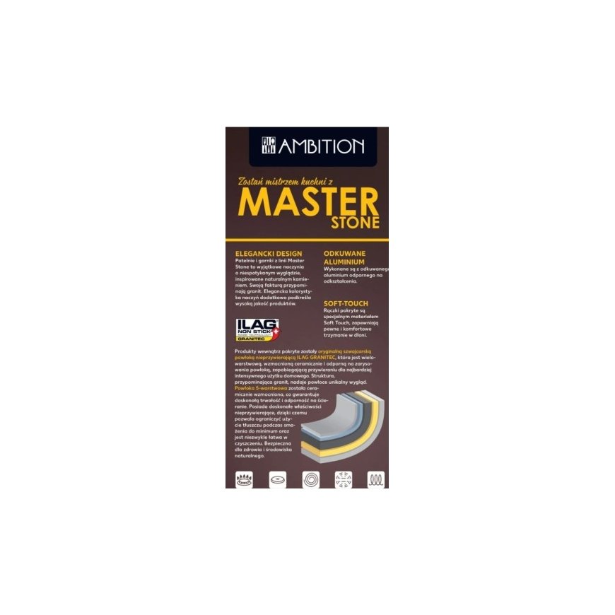 Keptuvė grilio 28 x 28 cm Master Stone su powłoką Ilag Granitec AMBITION – 2