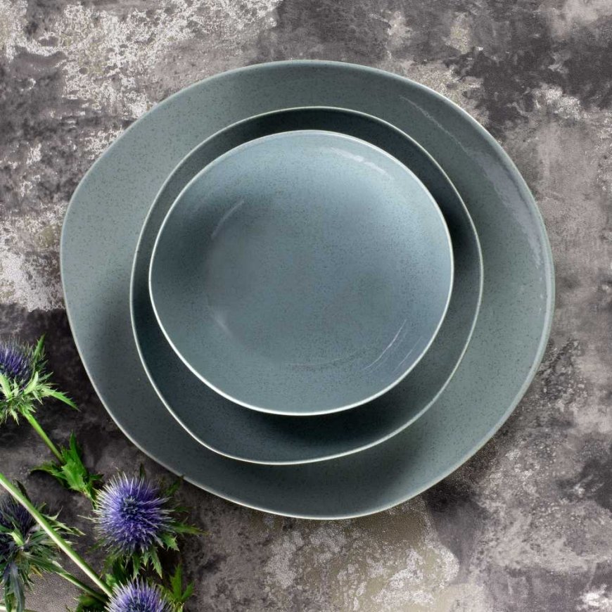 Serwis obiadowy dla 6 osob Organic 18-elementowy blue AMBITION