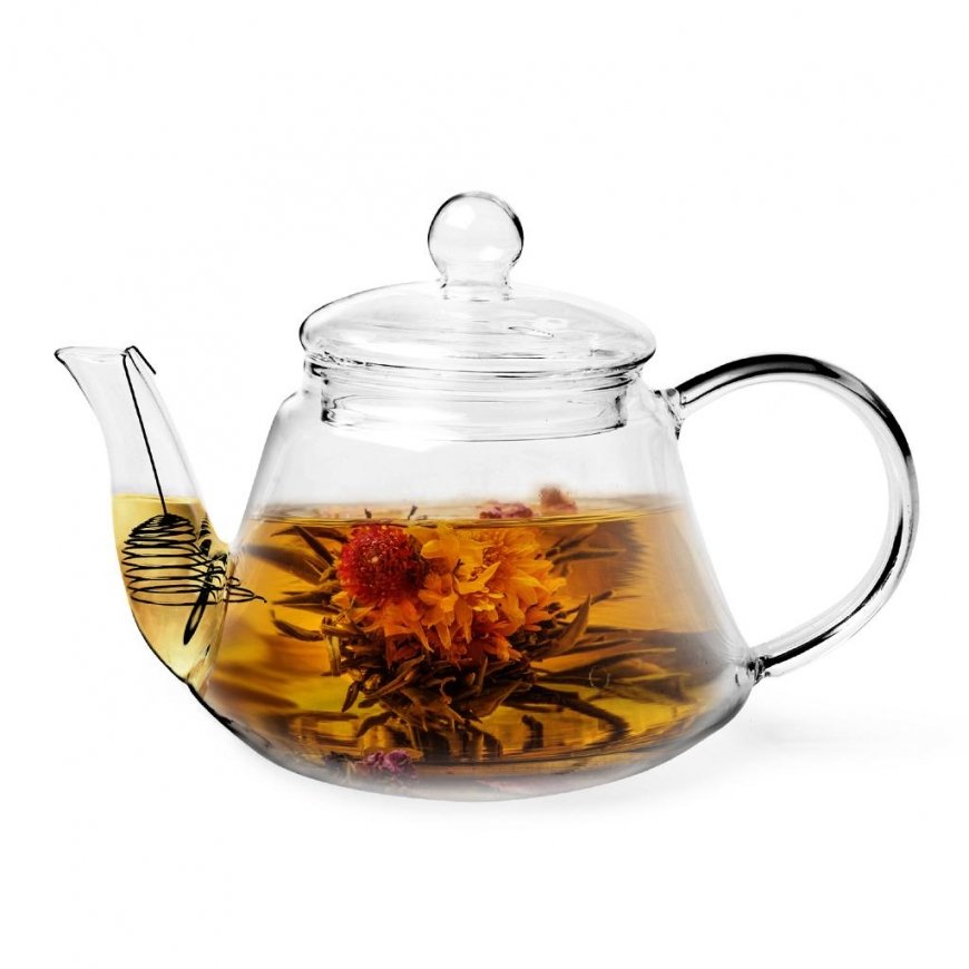 9450 FISSMAN Teapot with metal filter 1000 ml (heat-resistant glass)