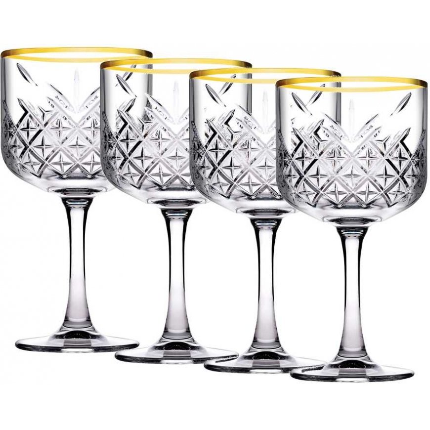 Komplet 4 kieliszków Timeless Gold do wina 500 ml PASABAHCE