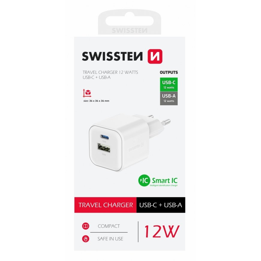 Swissten Travel Charger 12W USB-C /