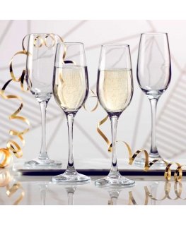 Set of 6 Amber champagne glasses 200 ml PASABAHCE