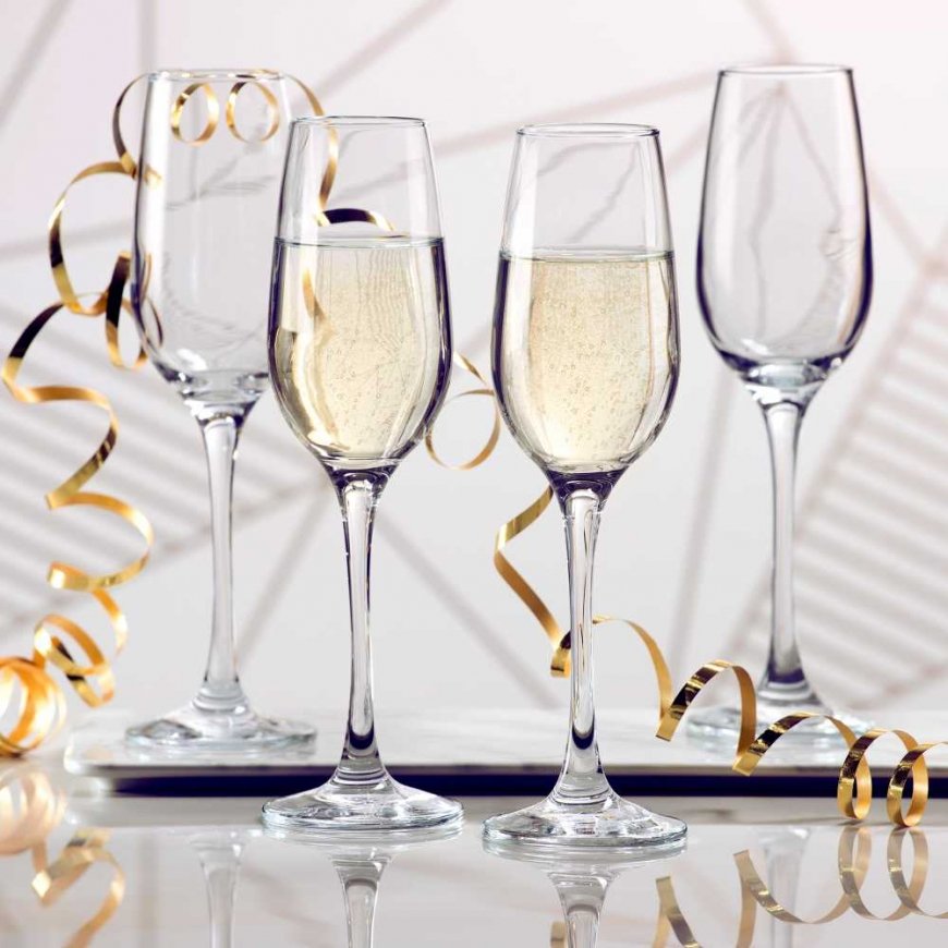 Set of 6 Amber champagne glasses 200 ml PASABAHCE