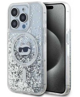 Case Karl Lagerfeld KLHMP14LLGCHSGH iPhone 14 Pro 6.1" hardcase transparent Liquid Glitter Choupette Head Magsafe