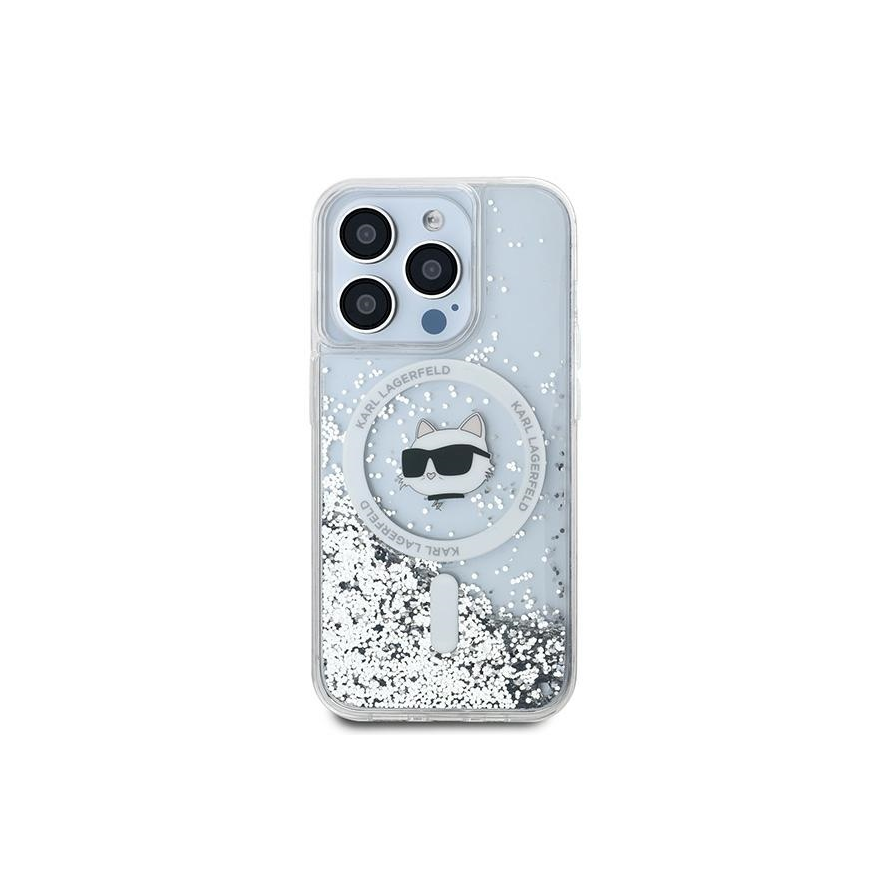 Case Karl Lagerfeld KLHMP14LLGCHSGH iPhone 14 Pro 6.1" hardcase transparent Liquid Glitter Choupette Head Magsafe – 3