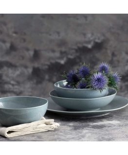 Serwis obiadowy dla 12 osob Organic 48-elementowy blue AMBITION