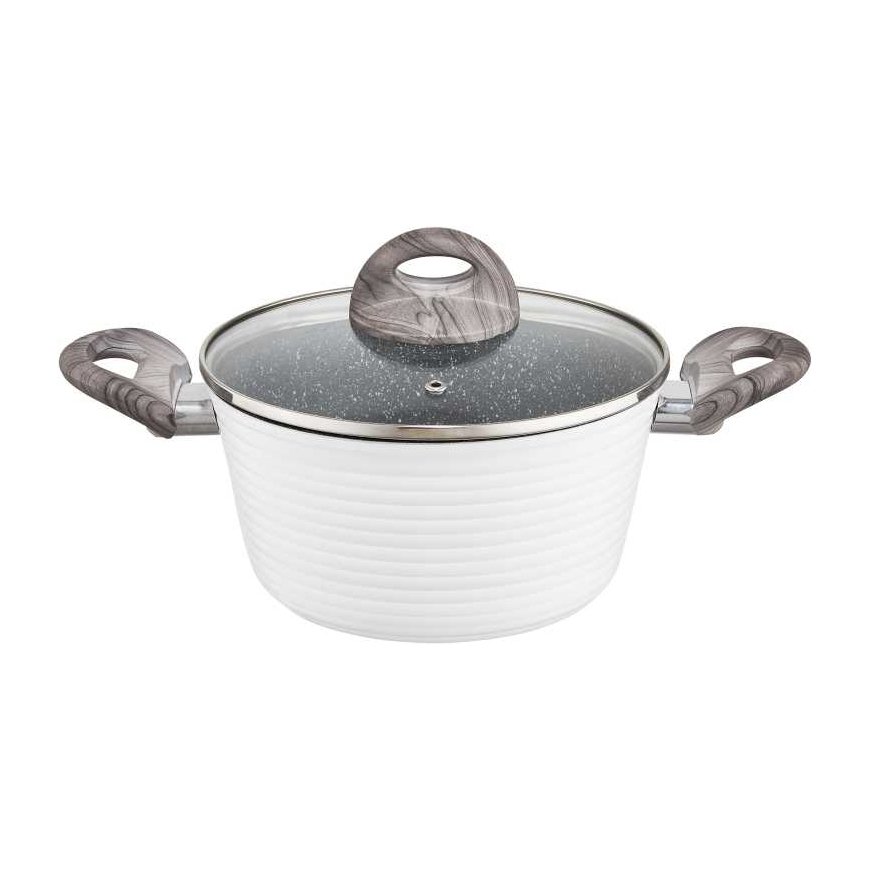 Pot with coating Qualum Basic Stone Edition Wavy 20 cm AMBITION