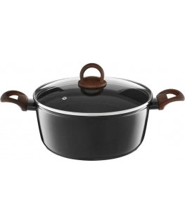 Pot with coating Qualum Basic Stone Edition Darkwood 28 cm AMBITION