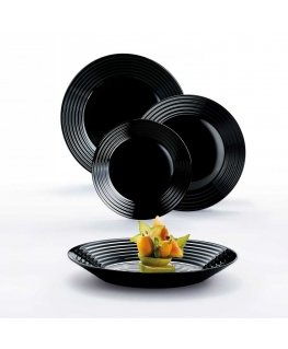 Serwis obiadowy dla 6 osob Harena 19-elementowy black LUMINARC (salaterka 27 cm)