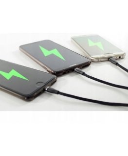 Setty 3in1 cable USB - Lightning + USB-C + microUSB 1,0 m 2A bla
