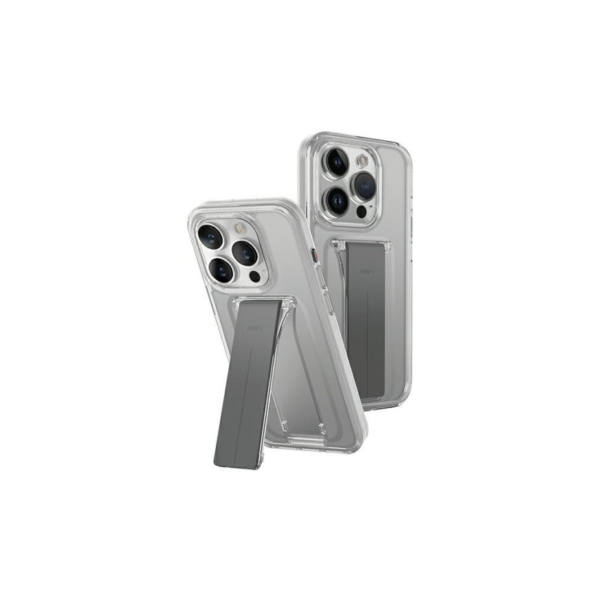 UNIQ etui Heldro Mount with Stand iPhone 15 Pro 6.1" przeźroczys – 2