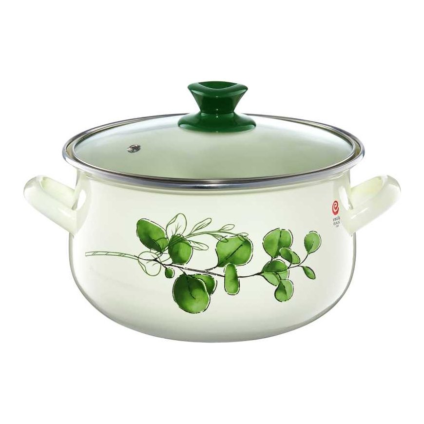 Emalia Olkusz Enamel pot Eucalyptus 3