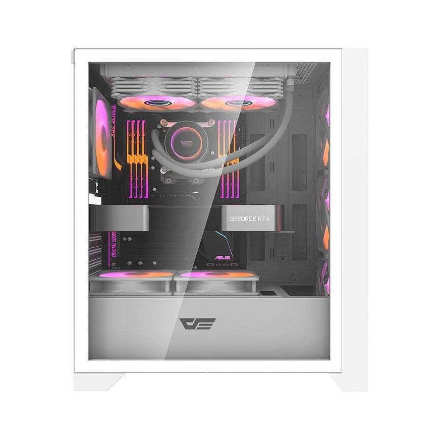 Kompiuterio dėklas Darkflash DRX70 MESH + 4 RGB ventiliatoriai (balti) – 3