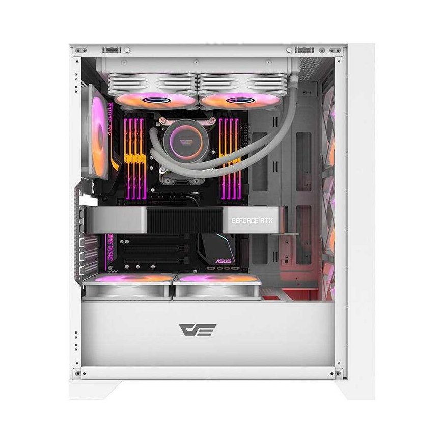 Kompiuterio dėklas Darkflash DRX70 MESH + 4 RGB ventiliatoriai (balti) – 5