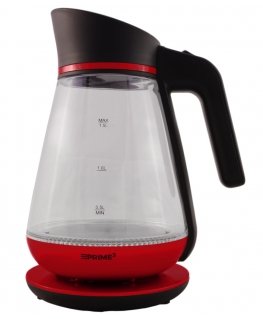 PRIME3 SEK51RD elektrinis virdulys 1,5 L 2200 W Raudona, Permatomas