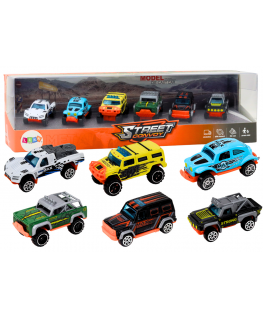Lean Toys Set of Metal Off-Road Cars 1:64 6 pieces